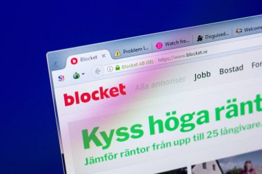 Ryazan, Rusya - 27 Mayıs 2018: Blocket ana web sitesi Pc, url - Blocket.se görüntüleme