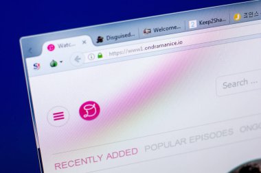 Ryazan, Rusya - 27 Mayıs 2018: Ondramanice ana web sitesi Pc, url - Ondramanice.io görüntüleme