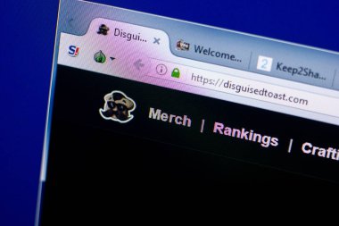 Ryazan, Rusya - 27 Mayıs 2018: Disguisedtoast ana web sitesi Pc, url - Disguisedtoast.com görüntüleme