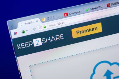 Ryazan, Rusya - 27 Mayıs 2018: Ana Pc, url - ekranda k2s sitesinin k2s.cc