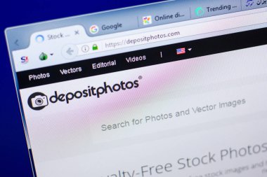 Ryazan, Rusya - 27 Mayıs 2018: Depositphotos ana web sitesi Pc, url - Depositphotos.com görüntüleme