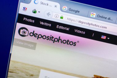 Ryazan, Rusya - 27 Mayıs 2018: Depositphotos ana web sitesi Pc, url - Depositphotos.com görüntüleme