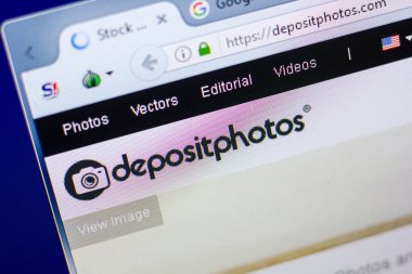 Ryazan, Rusya - 27 Mayıs 2018: Depositphotos ana web sitesi Pc, url - Depositphotos.com görüntüleme