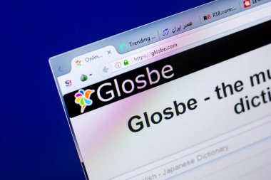 Ryazan, Rusya - 27 Mayıs 2018: Glosbe ana web sitesi Pc, url - Glosbe.com görüntüleme