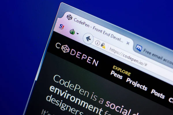 Ryazan Rusya Mayıs 2018 Codepen Ana Web Sitesi Url Codepen — Stok fotoğraf