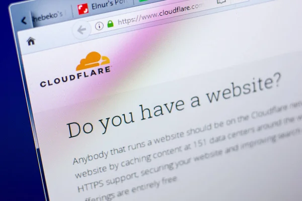 Ryazan Rusia Mei 2018 Situs Web Cloudflare Pada Tampilan Url — Stok Foto