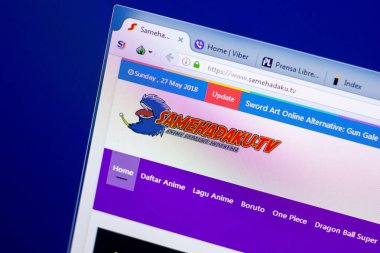 Ryazan, Rusya - 27 Mayıs 2018: Samehadaku ana web sitesi Pc, url - Samehadaku.tv görüntüleme