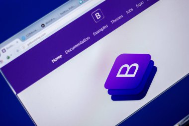 Ryazan, Rusya - 05 Haziran 2018: Getbootstrap ana web sitesi Pc, url - Getbootstrap.com görüntüleme