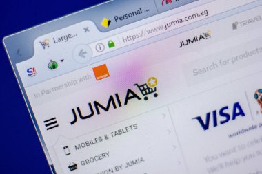 Ryazan, Rusya - 05 Haziran 2018: Jumia ana web sitesi Pc, url - Jumia.com.eg görüntüleme