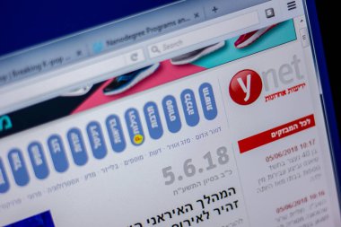Ryazan, Rusya - 05 Haziran 2018: Ynet ana web sitesi Pc, url - Ynet.co.il görüntüleme