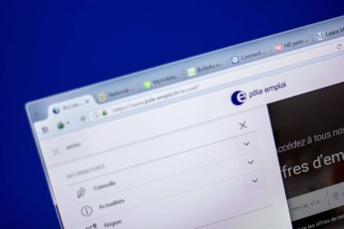 Ryazan, Rusya - 05 Haziran 2018: Ana Pole-emploi Web sitesi Pc, url - Pole-emploi.fr görüntüleme