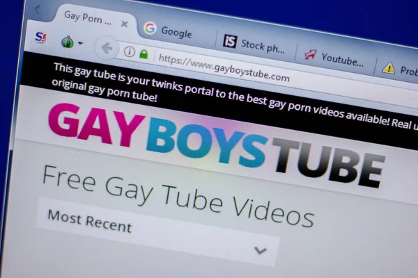 Ryazan Rússia Junho 2018 Página Inicial Site Gayboystube Exibição Url — Fotografia de Stock