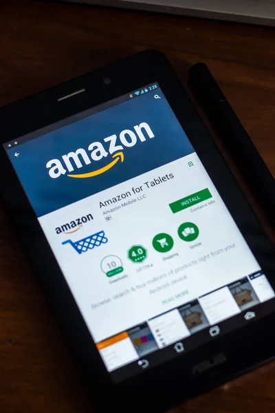 Ryazan Rusia Maret 2018 Aplikasi Seluler Amazon Pada Tampilan Tablet — Stok Foto