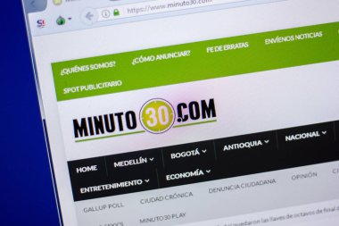 Ryazan, Rusya - 05 Haziran 2018: Minuto30 ana web sitesi Pc, url - Minuto30.com görüntüleme