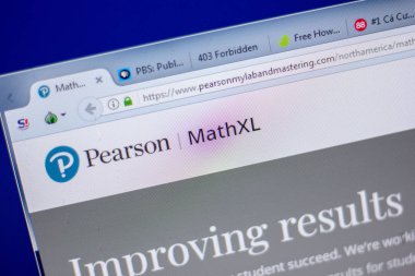 Ryazan, Rusya - 05 Haziran 2018: Pearsonmylabandmastering ana web sitesi Pc, url - Pearsonmylabandmastering.com görüntüleme