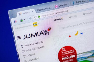 Ryazan, Rusya - 05 Haziran 2018: Jumia ana web sitesi Pc, url - Jumia.com.ng görüntüleme