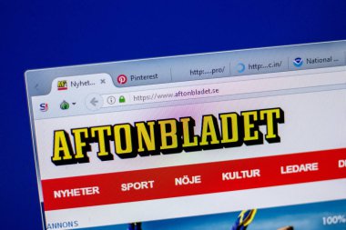 Ryazan, Rusya - 05 Haziran 2018: Aftonbladet ana web sitesi Pc, url - böyle görüntüleme
