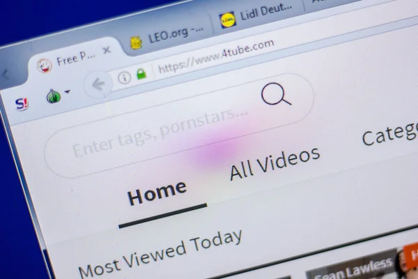 Ryazan Rusya Haziran 2018 Ana Url Ekranda 4Tube Web Sitesi — Stok fotoğraf