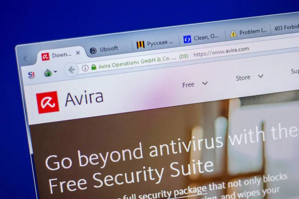 Ryazan Rusya Haziran 2018 Avira Ana Web Sitesi Url Danavira — Stok fotoğraf