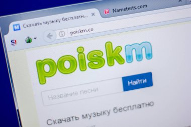 Ryazan, Rusya - 05 Haziran 2018: Poiskm ana web sitesi Pc, url - Poiskm.co görüntüleme