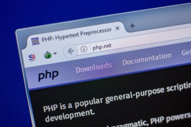 Ryazan, Rusya - 05 Haziran 2018: Php ana web sitesi Pc, url - Php.net görüntüleme