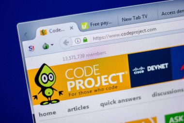 Ryazan, Rusya - 05 Haziran 2018: Codeproject ana web sitesi Pc, url - Codeproject.com görüntüleme