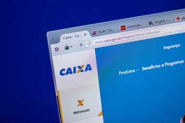 Ryazan, Rusya - 05 Haziran 2018: Caixa ana web sitesi Pc, url - Caixa.gov.br görüntüleme