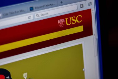 Ryazan, Rusya - 05 Haziran 2018: Ana, University of Southern California web sitesi Pc, url - Usc.edu görüntüleme