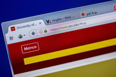 Ryazan, Rusya - 05 Haziran 2018: Ana, University of Southern California web sitesi Pc, url - Usc.edu görüntüleme