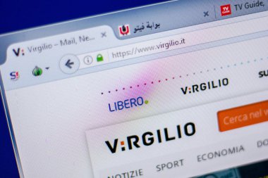 Ryazan, Rusya - 05 Haziran 2018: Virgilio ana web sitesi Pc, url - Virgilio.it görüntüleme