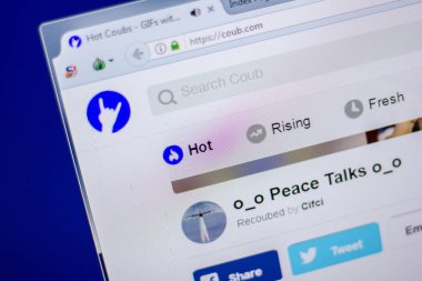 Ryazan, Rusya - 05 Haziran 2018: Coub ana web sitesi Pc, url - Coub.com görüntüleme