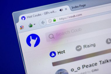 Ryazan, Rusya - 05 Haziran 2018: Coub ana web sitesi Pc, url - Coub.com görüntüleme