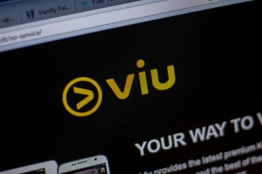 Ryazan, Rusya - 05 Haziran 2018: Viu ana web sitesi Pc, url - Viu.com görüntüleme