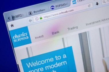 Ryazan, Rusya - 05 Haziran 2018: Schwab ana web sitesi Pc, url - Schwab.com görüntüleme