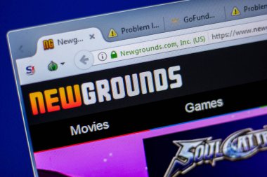 Ryazan, Rusya - 05 Haziran 2018: Newgrounds ana web sitesi Pc, url - Newgrounds.com görüntüleme