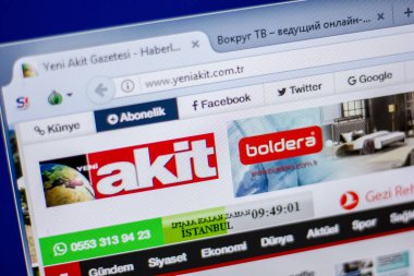 Ryazan, Rusya - 05 Haziran 2018: Yeniakit ana web sitesi Pc, url - Yeniakit.com.tr görüntüleme