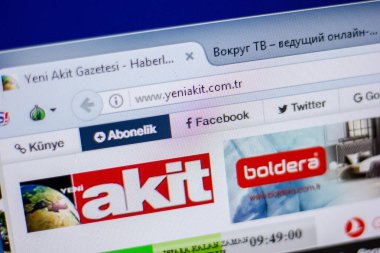Ryazan, Rusya - 05 Haziran 2018: Yeniakit ana web sitesi Pc, url - Yeniakit.com.tr görüntüleme