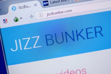 Ryazan, Rusya - 05 Haziran 2018: Jizzbunker ana web sitesi Pc, url - Jizzbunker.com görüntüleme