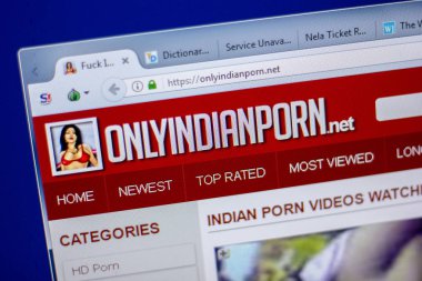Ryazan, Rusya - 05 Haziran 2018: Onlyindianporn ana web sitesi Pc, url - Onlyindianporn.net görüntüleme