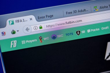 Ryazan, Rusya - 05 Haziran 2018: Futbin ana web sitesi Pc, url - Futbin.com görüntüleme