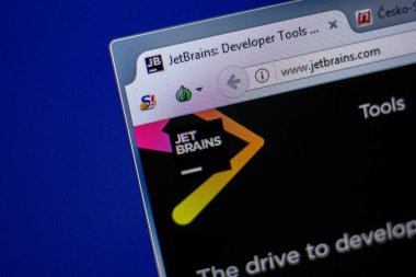 Ryazan, Rusya - 05 Haziran 2018: Jetbrains ana web sitesi Pc, url - Jetbrains.com görüntüleme
