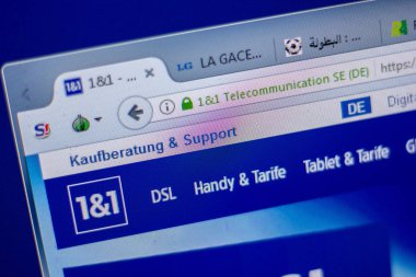 Ryazan, Rusya - 05 Haziran 2018: Ana Pc, url - ekranda 1and1 Web sitesinin 1and1.com