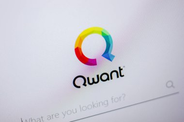 Ryazan, Rusya - 05 Haziran 2018: Qwant ana web sitesi Pc, url - Qwant.com görüntüleme