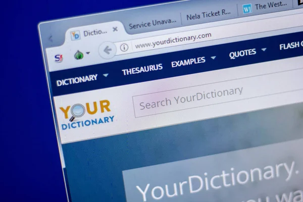 Ryazan, Rusya - 05 Haziran 2018: Yourdictionary ana web sitesi Pc, url - Yourdictionary.com görüntüleme