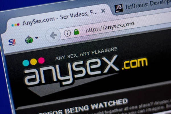 Ryazan, Rusya - 05 Haziran 2018: Anysex ana web sitesi Pc, url - Anysex.com görüntüleme