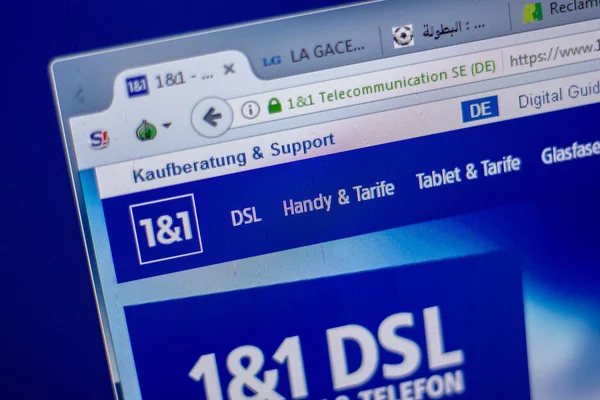 Ryazan, Rusya - 05 Haziran 2018: Ana Pc, url - ekranda 1and1 Web sitesinin 1and1.com