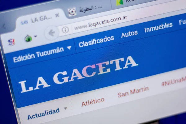Ryazan, Rusya - 05 Haziran 2018: Lagaceta ana web sitesi Pc, url - Lagaceta.com.ar görüntüleme