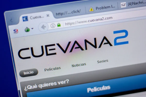 Ryazan, Rusya - 05 Haziran 2018: Cuevana2 ana web sitesi Pc, url - Cuevana2.com görüntüleme