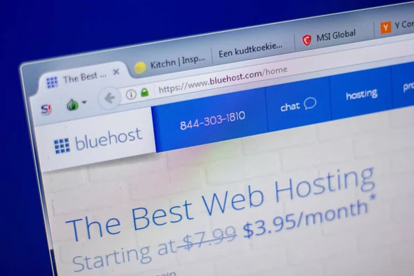 Ryazan Russia Juni 2018 Laman Web Bluehost Pada Tampilan Url — Stok Foto