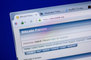 Ryazan, Rusya - 05 Haziran 2018: Bitcointalk ana web sitesi Pc, url - Bitcointalk.org görüntüleme